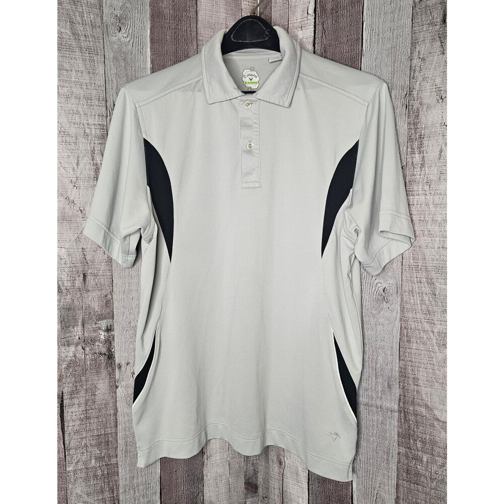 Callaway Men’s Medium Golf Polo Shirt X-Series Short Sleeve Gray Black Soft